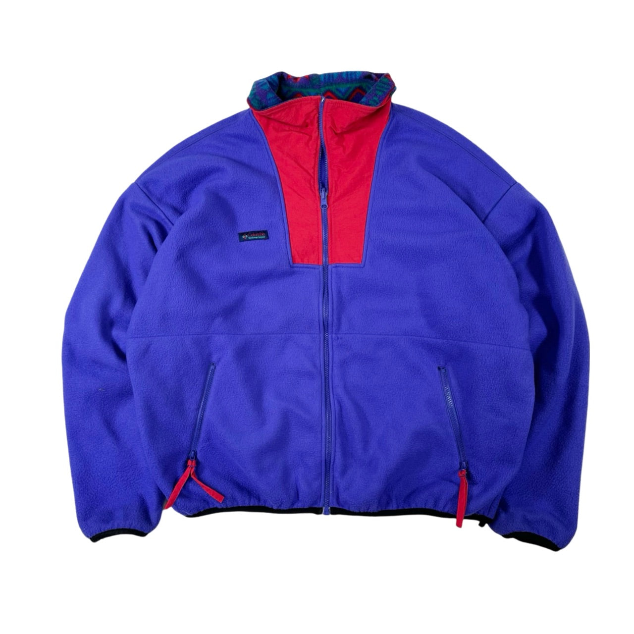 Vintage 90s Columbia Aztec Lined Purple Fleece Zip Up Sweater SouthmeadAndCo