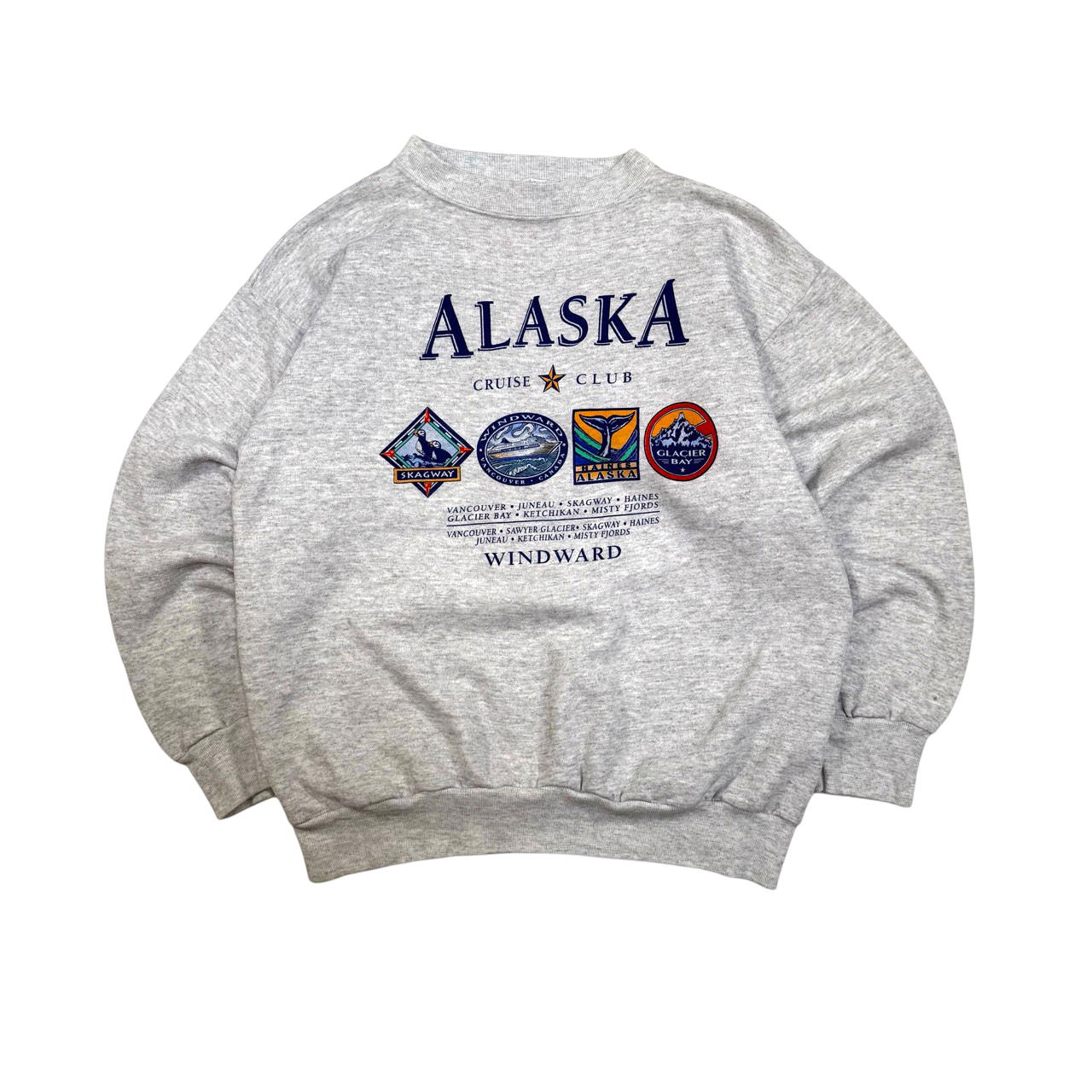 Vintage 90s Alaska Cruises Big Print Graphic Sweater